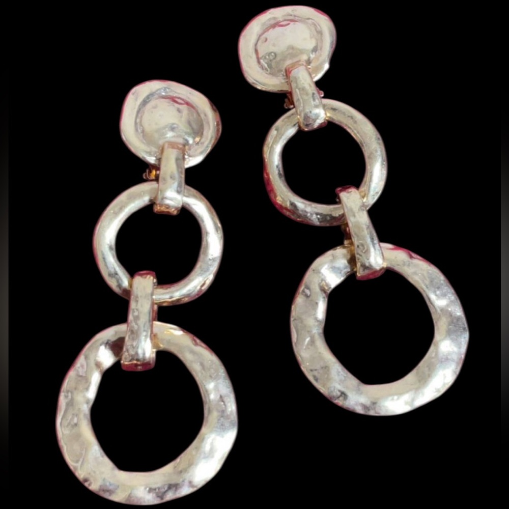 Yves Saint Laurent Vintage YSL Gold Plated Dangle Earrings